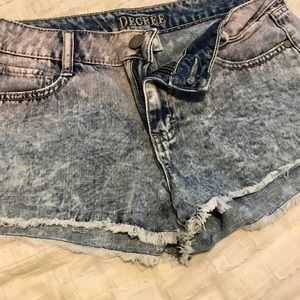 Faded jean shorts